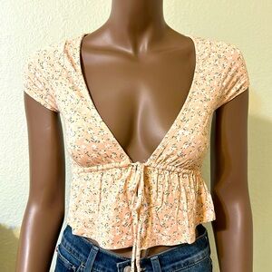 PacSun crop tie-waist top